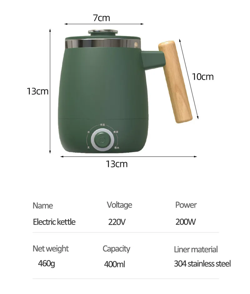 

Multifunctional Electric Kettle Heating Milk Cooking Pot Portable Kettle Hot Water Cup Stew Thermal Bottle For Home Office