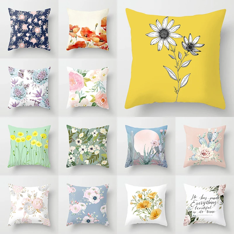 

1PC Home Decoration Cushion Cover Flower Throw Pillow Case