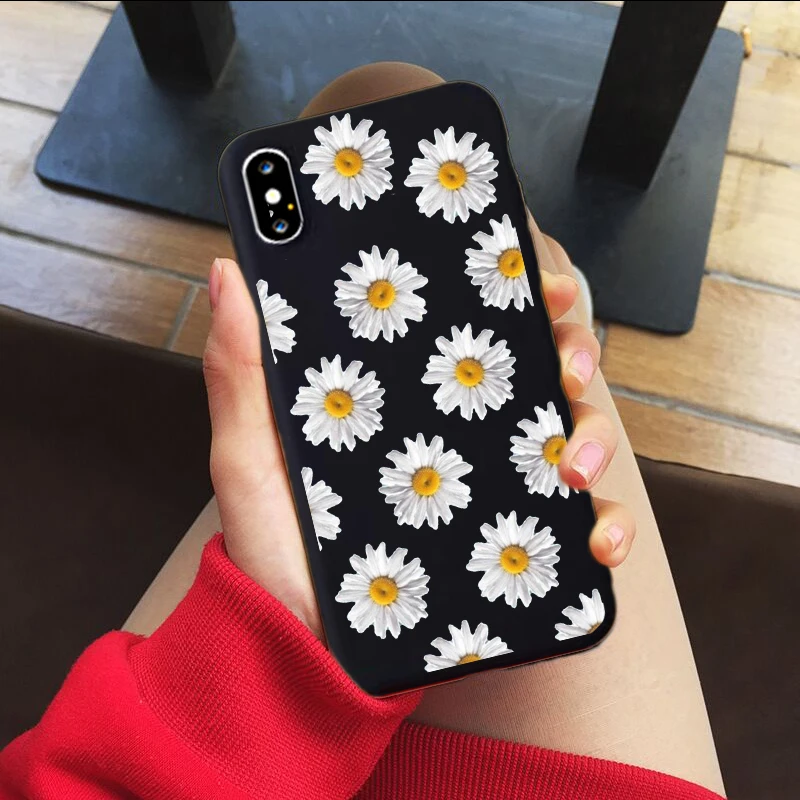 daisy soft silicone case for iphone x xr xs 11 pro max 7 8 6 6s plus 9 se2020 lovely cartoon floral solid color matte back cover free global shipping