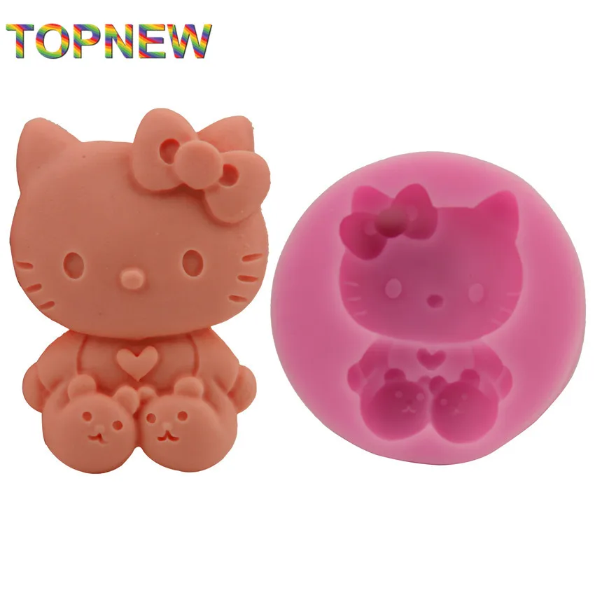 3D мультяшный котенок силиконовая помадка торт Декор форма кухонные аксессуары