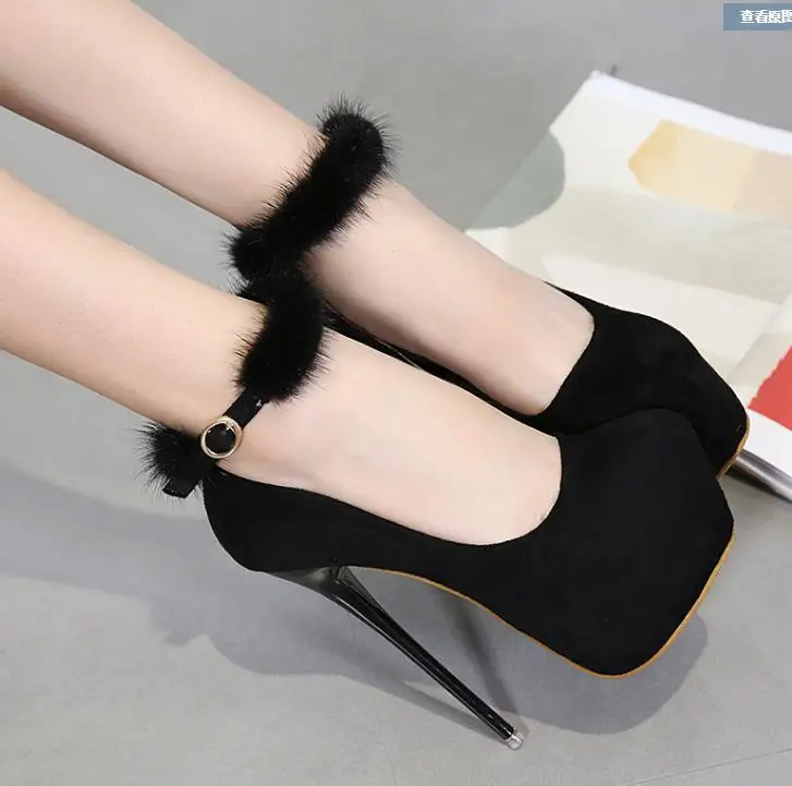 Соблазнительные модные однотонные туфли на водонепроницаемой платформе 16 см с