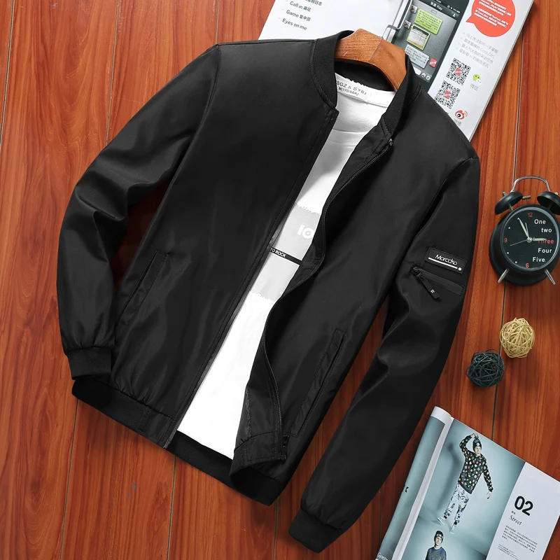 Мужская куртка бомбер 2019 Модная тонкая мужская Весенняя новая спортивная