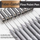 Черные чернила для рисования, школьные маркеры Faber-Castell Fineliner, товары для рукоделия, 0,05, 01, 02, 03, 04, 05, 06, 07