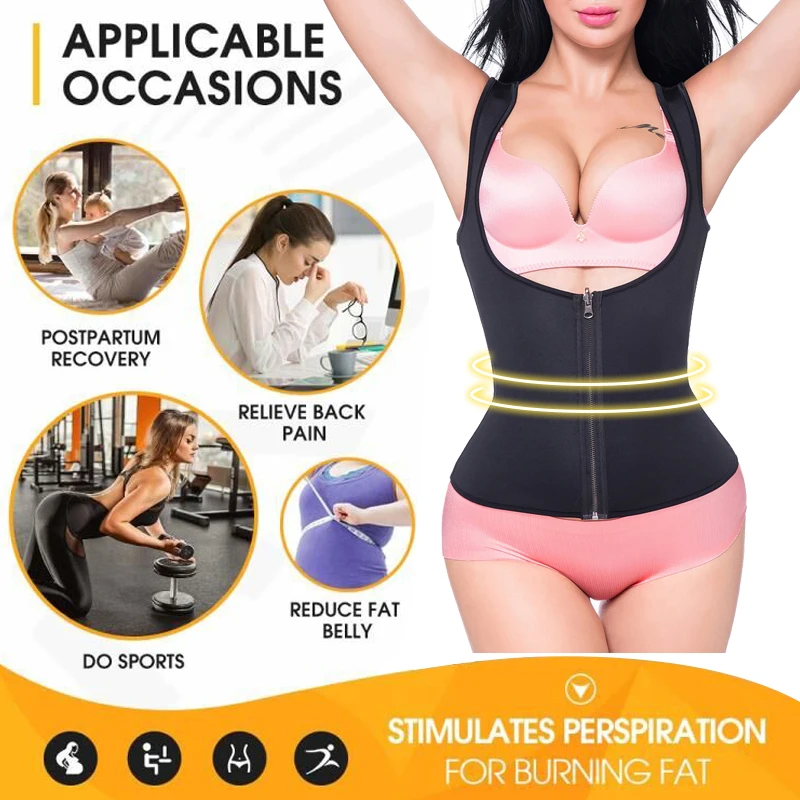 

Neoprene Sauna Waist Trainer Corset Sweat Vest for Women Weight Loss Compression Trimmer Workout Fitness Tank Tops Shapewear