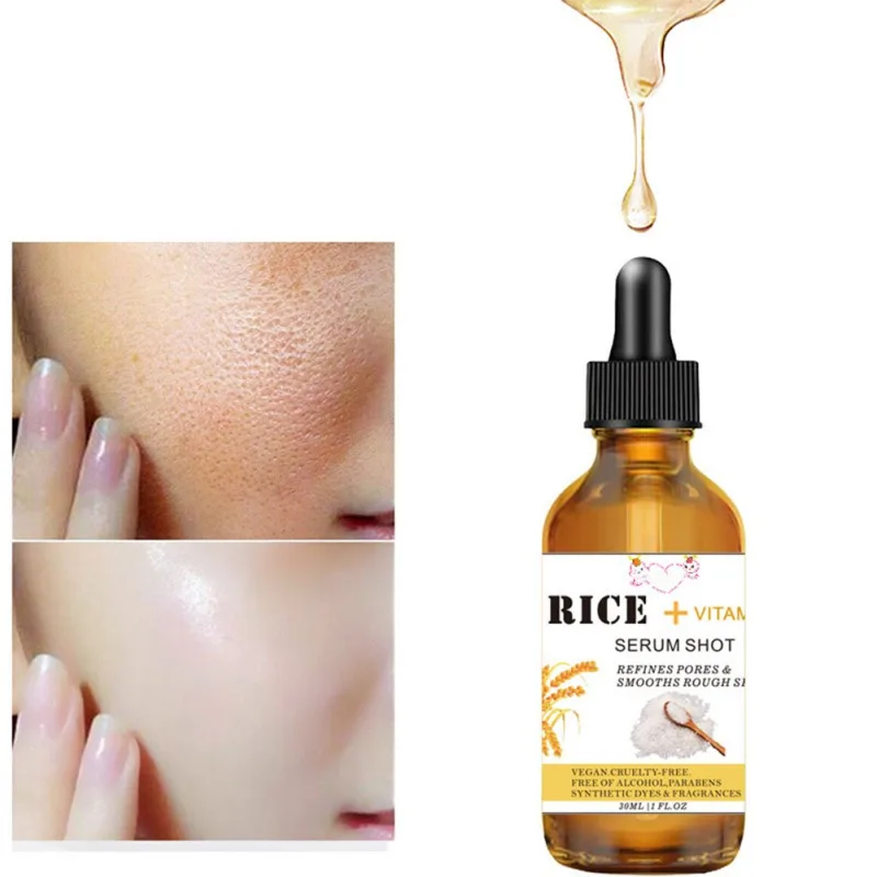 

Увлажняющая жидкая эссенция для ухода за кожей 30 мл, увлажняющее масло для сужения пор с рисом для женщин, сыворотка для лица