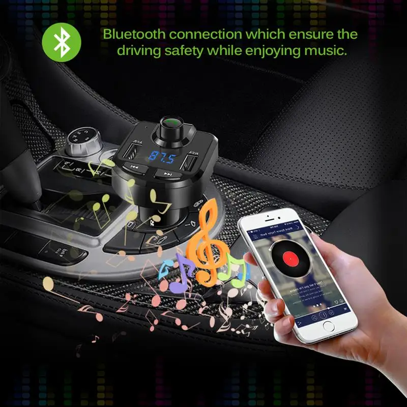 Onever fm-передатчик беспроводной Bluetooth MP3-плеер Поддержка TF USB диск автомобиля 3.1A