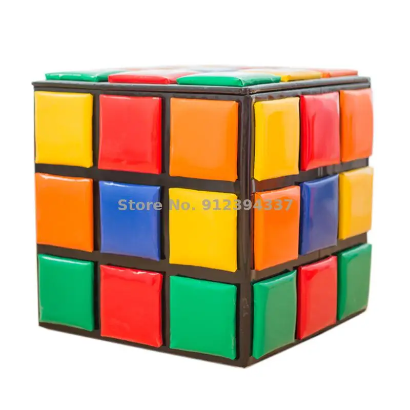 Creative children's storage small stool for shoes magic cube sofa low household cartoon leather | Мебель