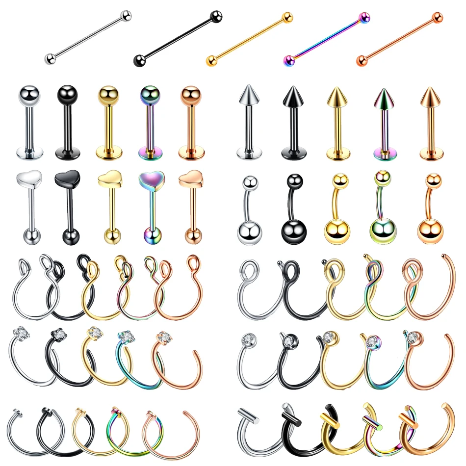 Кольцо стальные перегородки для пирсинга носа ювелирное изделие прокола губ