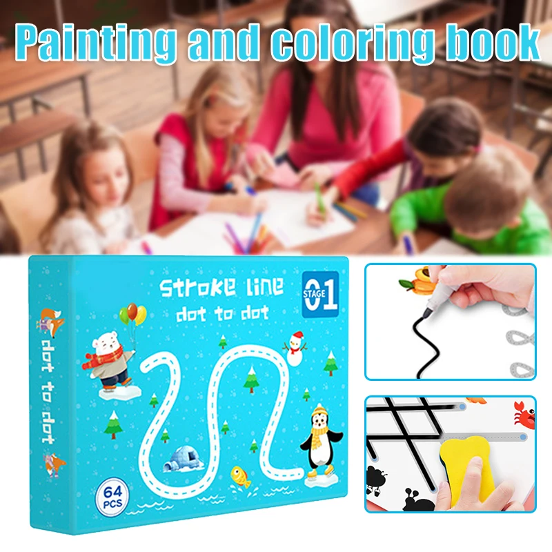 

Волшебная тетрадь для рисования, детские дошкольные Обучающие игрушки, стираемая многоразовая книга для обучения логическому мышлению DQ