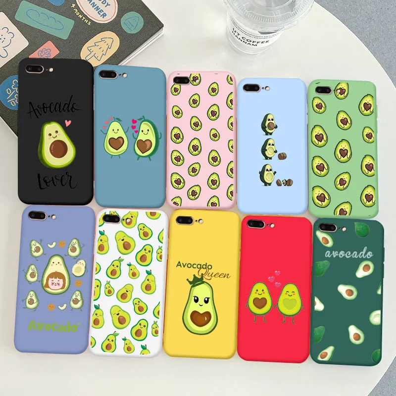 

Avocado Phone Case For Iphone 6 6s 7 8 Plus Cute Soft Silicone Back Cover For iphone 7 Plus Candy TPU Soft Back Cover