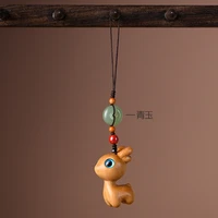 chinese elements safe journey sandalwood mobile phone pendant creative cute small fresh mobile phone chain pendant couple