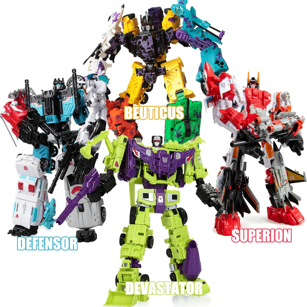 Робот-трансформер HZX 5 в 1 игрушка Defensor Bruticus Опустошитель Superion IDW 6 ONE NO BOX Набор
