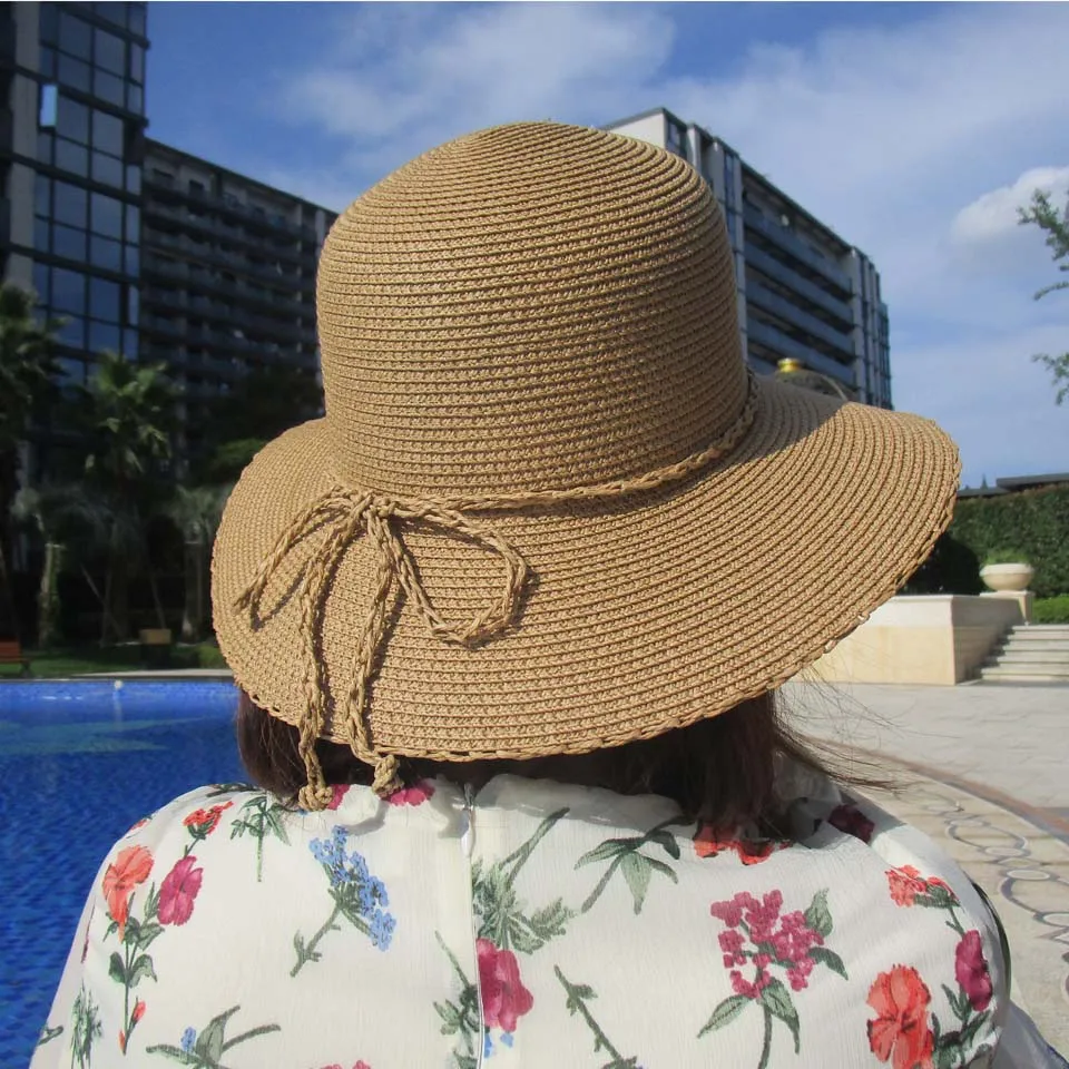 Женская летняя шляпа с широкими большими полями гибкие соломенные шляпы