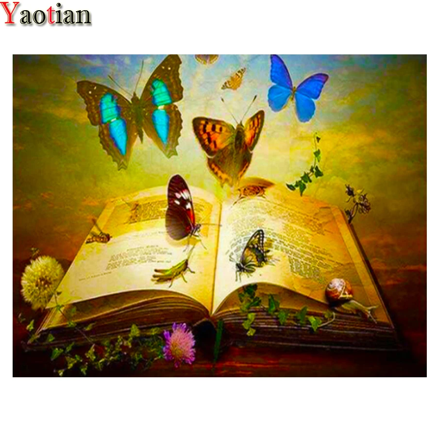 

5D DIY Diamond Painting Fantasy Book Butterfly Picture Embroidery Cross Stitch Kit Full Square Drill Diamond Mosaic Rhinestone
