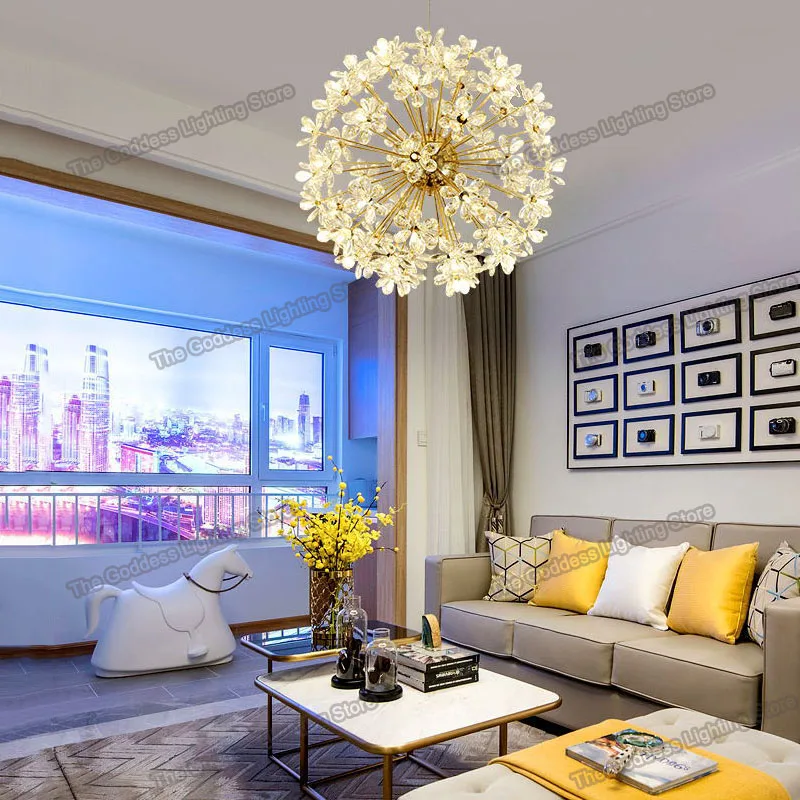 Кольцевая потолочная лампа Современные хрустальные люстры Декор для дома кухни