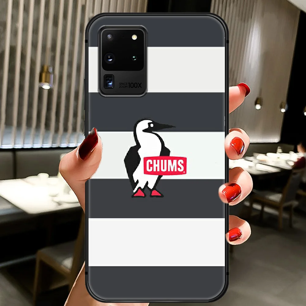 

Luxury Fashion Brand CHUMS Phone Case Cover Hull For Samsung Galaxy S 6 7 8 9 10 e 20 Edge Uitra Note 8 9 10 Plus black Bumper