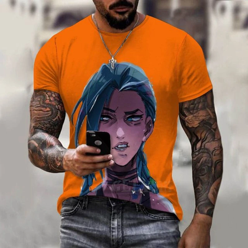

Men's 3D printed short sleeve round neck loose casual T-shirt