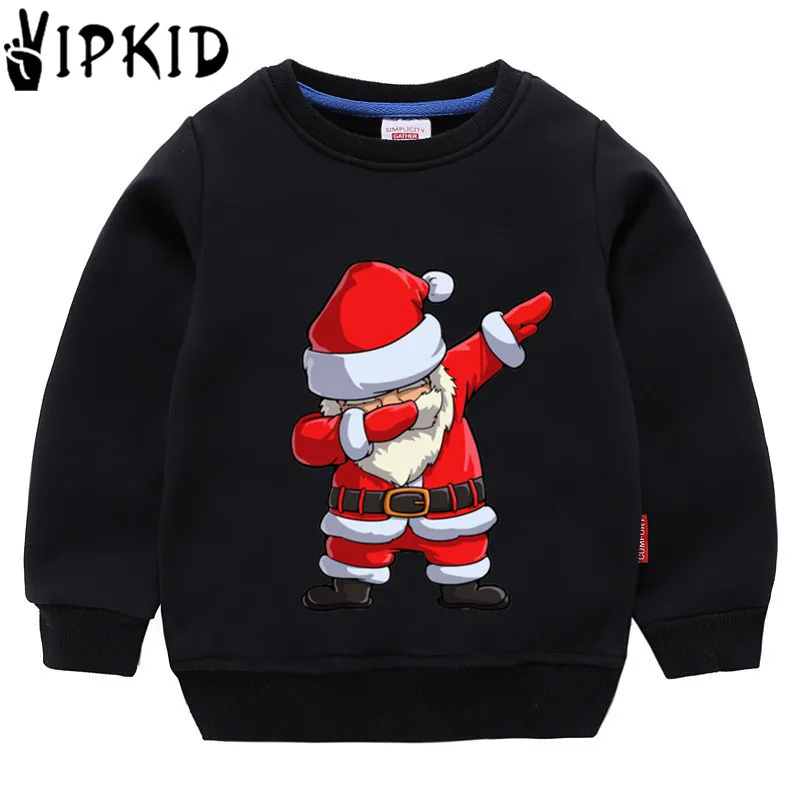 Детские Рождественские хлопковые толстовки с капюшоном для девочек детский