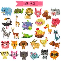 29 pieces diamond painting kits stickers 5d diy diamond stickers animal diamond painting stickers for adults kids beginners