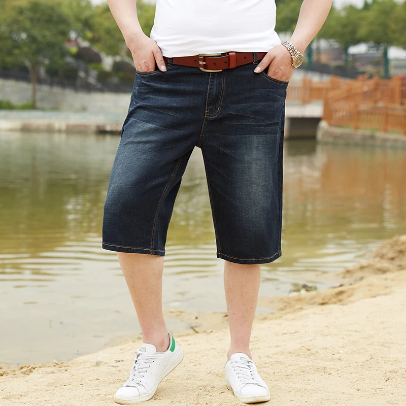 46 Plus Size 2021 High Quality Men's Baggy Denim Male Casual Straight shorts Pants Fashion Jeans male Loose Trousers  Streetwear