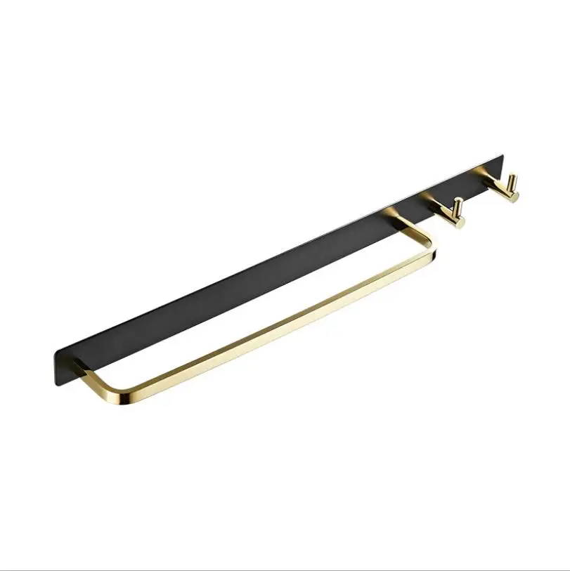 

All Copper Material Towel Bar Wall Mounted Bathroom Towel Rack With Double Towel Hooks Bathroom Hardware Pendant