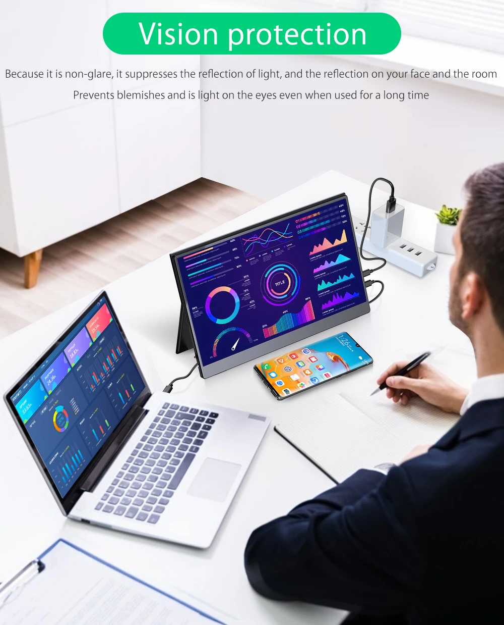 uperfect 133 дюймов fhd 1080p портативный мон