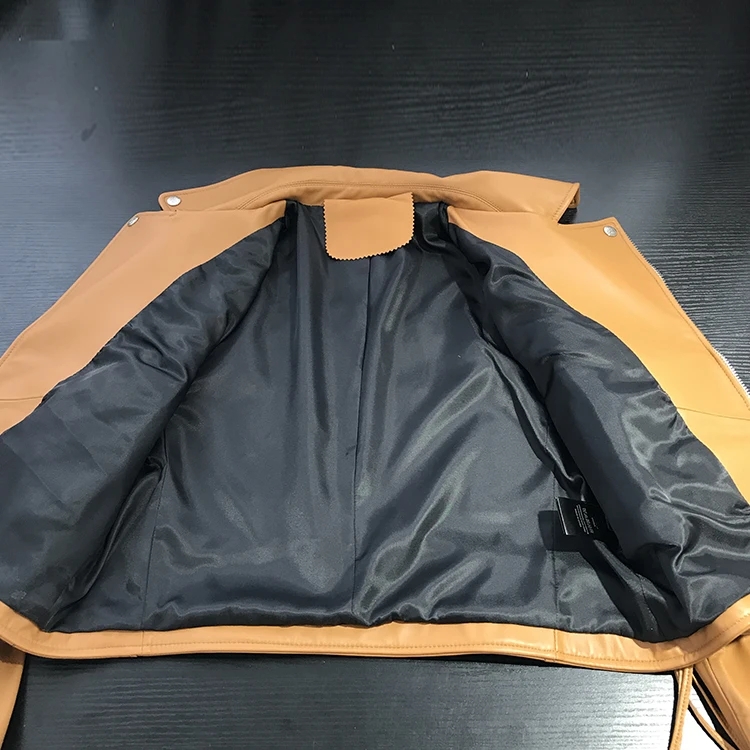 Autumn Chic Women's Motor&biker leather jackets High quality Genuine leather Sheepskin Short coat A833