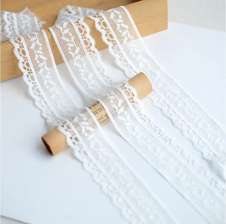5 м/лот эластичная кружевная ткань цветок Венеция белая аппликация с кружевной