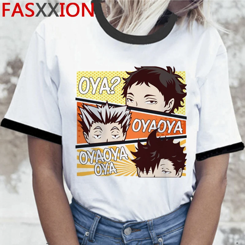 Футболка мужская с японским принтом Kuroo аниме графическая рубашка рисунком поя