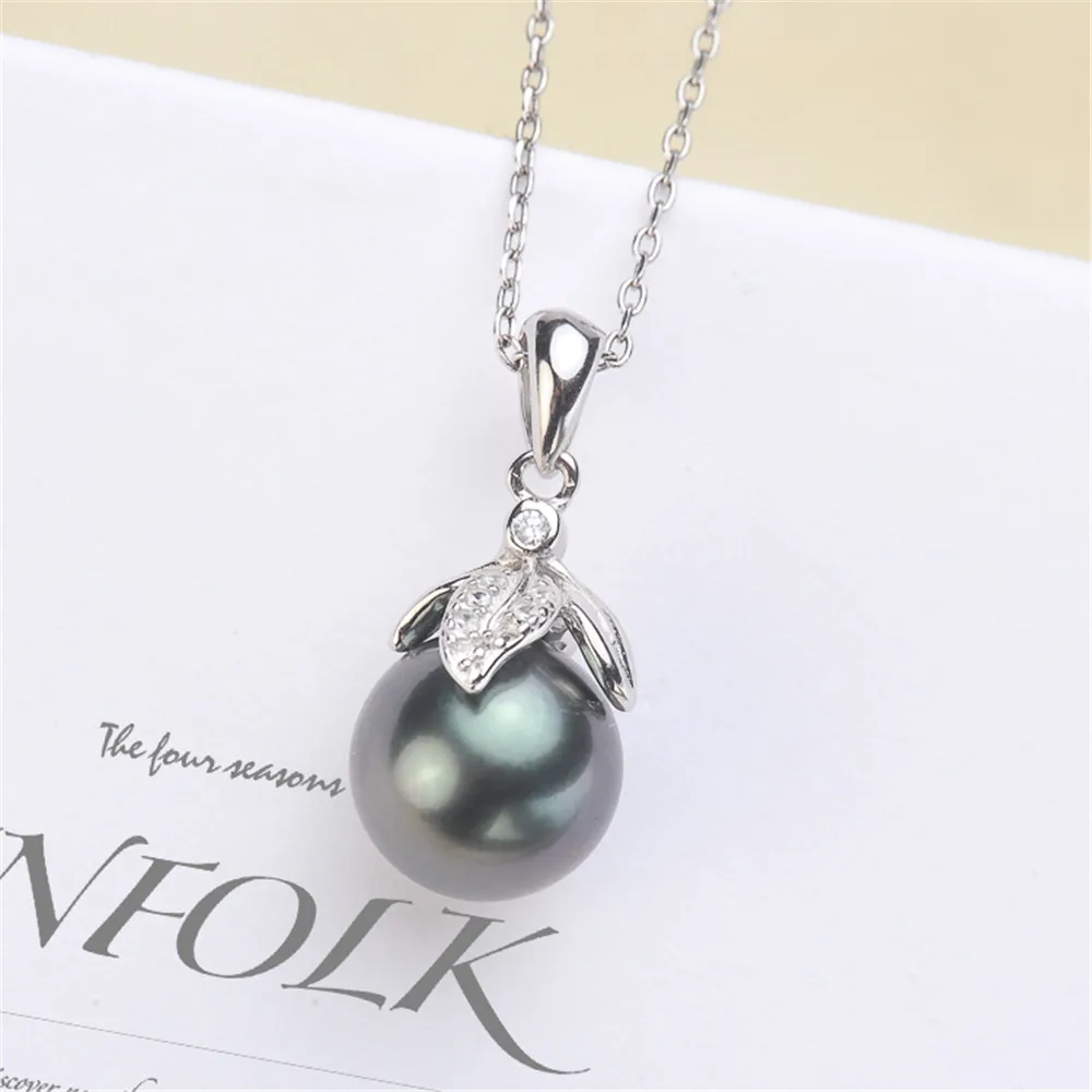 

Circle Pendant Hat Holder S925 Sterling Silver Pearl Pendant Settings Women DIY Handmade Jewelry Findings