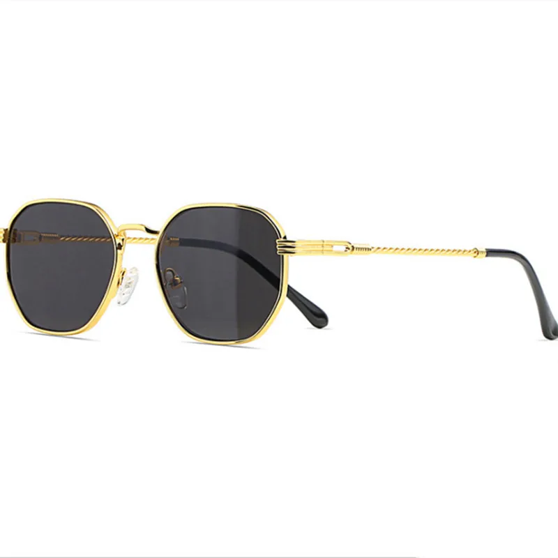 

Очки солнцезащитные EMOSNIA UV40 мужские и женские, винтажные зеркальные солнечные аксессуары в металлической и золотой квадратной оправе, сини...