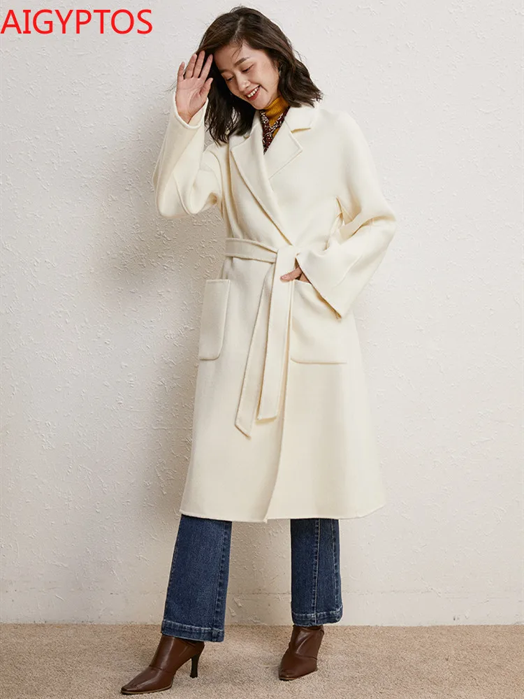 

Женское шерстяное пальто, зимнее, офисное, повседневное, свободное, двустороннее, в пижамном стиле, большого размера