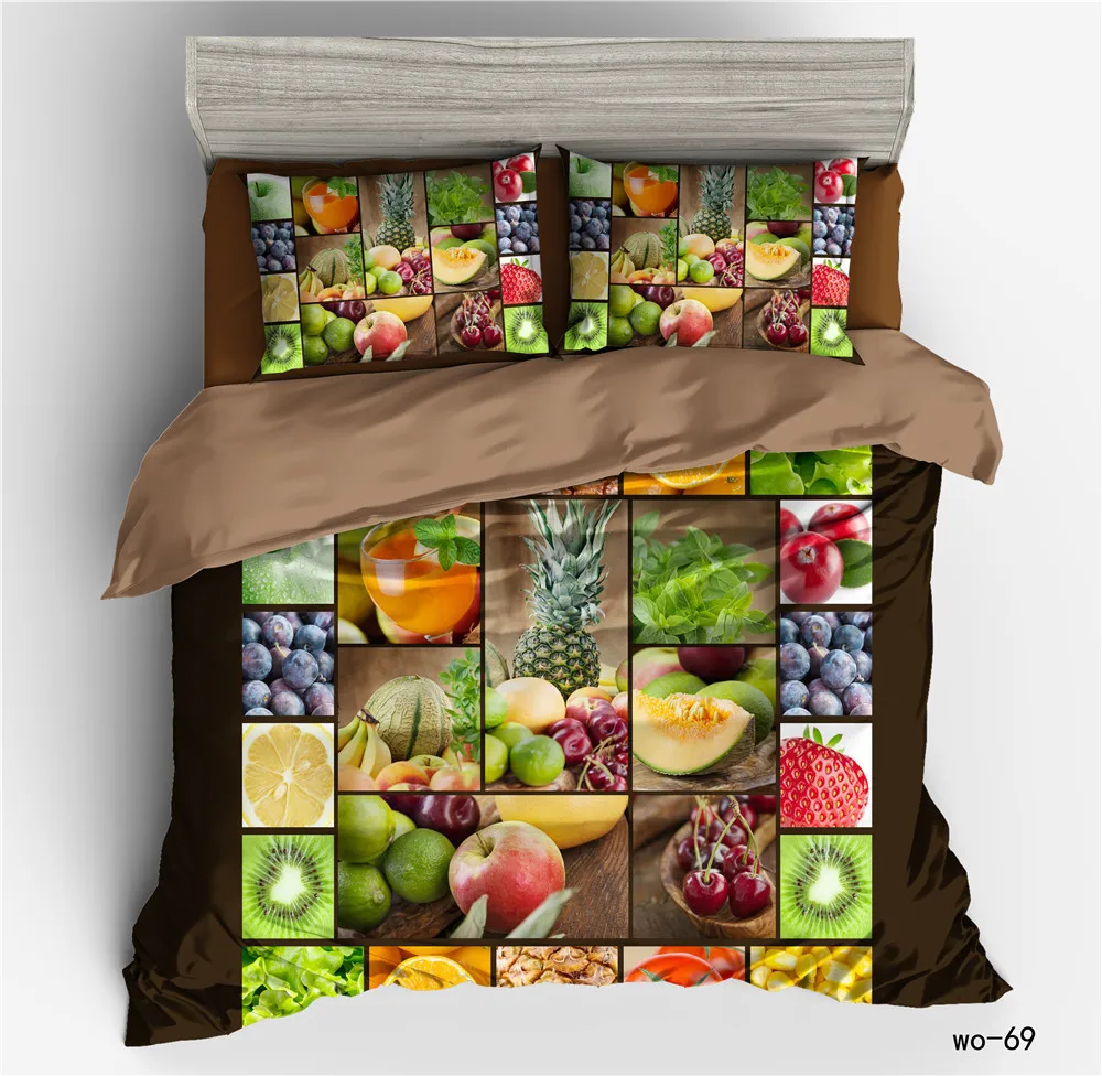 

Fruits Series Duvet Cover Set Quilt Cover Pillowcases King Size Bedding Set Comforter Cover Queen 3pcs Home Textile Polyester