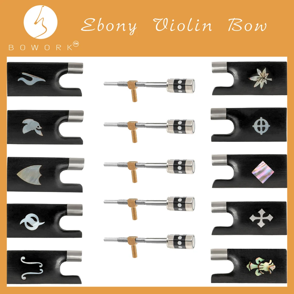 

BOWORK Ebony & Nickel Fully Finished Frogs Violin Bow Frog 4/4 Fiddle Bow Frog Violinist Replacement Luthier Tool