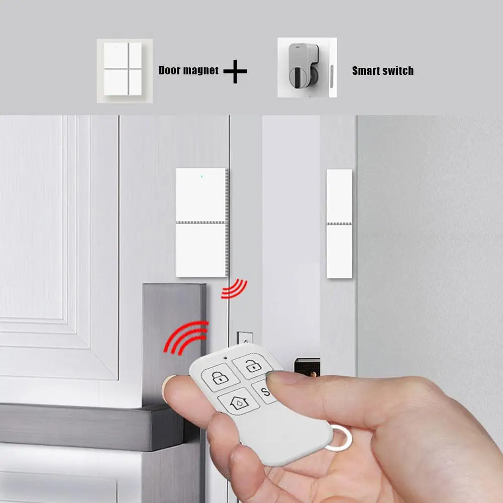 

WiFi Home Gate Magnetism Security Alarm Two 1.5V Batteries System APP-Control Wireless Burglar Door Anti-disassembly Alarm