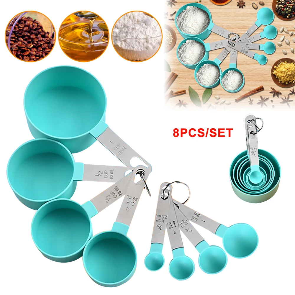

8pcs Stainless Steel Measuring Cups Spoons Kitchen Baking Cooking Tools Set Measuring Cup And Spoon Cocina Gadget
