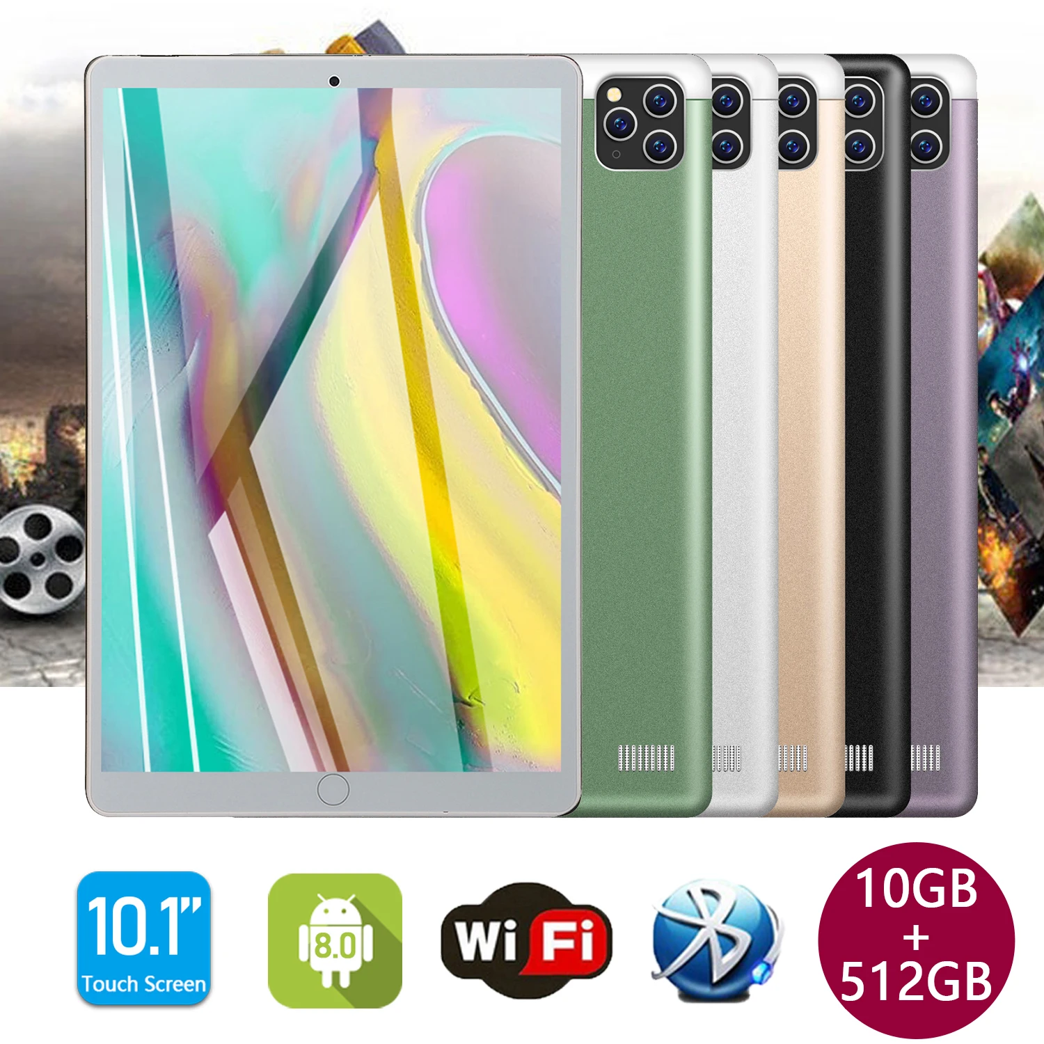 

10.1'' Tablet PC S11 2560*1600 8800mAh 5G WiFi 4G LTE 10Core 10GB+512GB ROM Android 9.0 Dual Wifi Type-C 8MP+16MP Camera Tablets