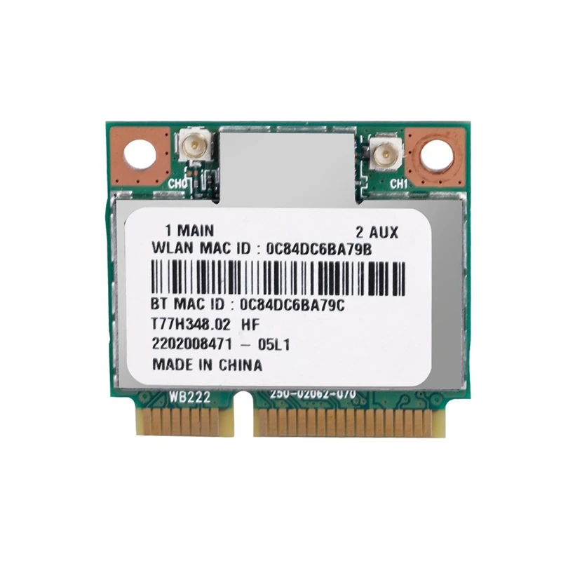 AR5B22 300 Мбит/с WiFi карта 2 4G/5 ГГц Двухдиапазонная Bluetooth 4 0 Mini PCI E беспроводная