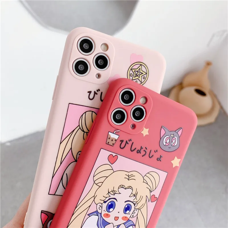 New Cartoon Simple Phone Cases For IPhone 12 Mini 11 Pro XS MAX X XR 6 6S 7 8 Plus SE 2021 Liquid Silicone Cover Coque | Мобильные
