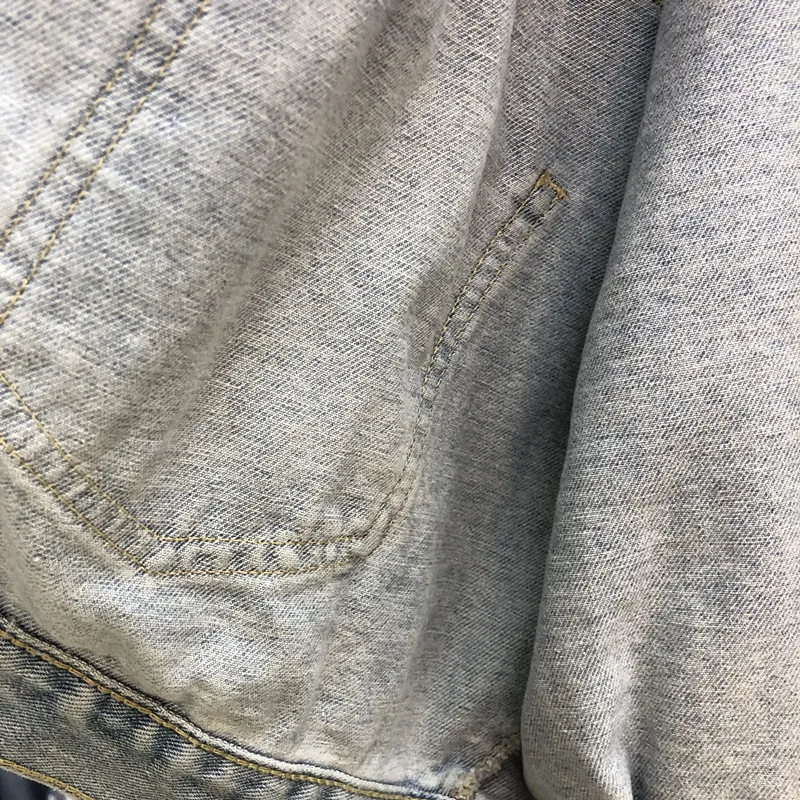 Новая женская осенняя джинсовая куртка для женщин Стразы бриллианты с длинными