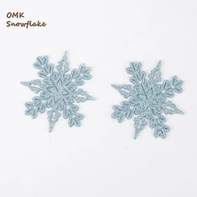 

3D Snowflake Party Supplies Decor Ornaments Christmas Decorations Plastic Snowflake Gold Powder Glitter 24pcs 10cm Snow 6.