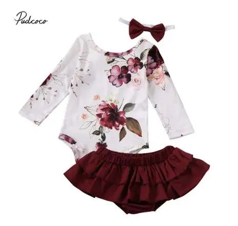 Весна Осень 2020 Одежда для малышей Комбинезон с длинными рукавами и цветочным