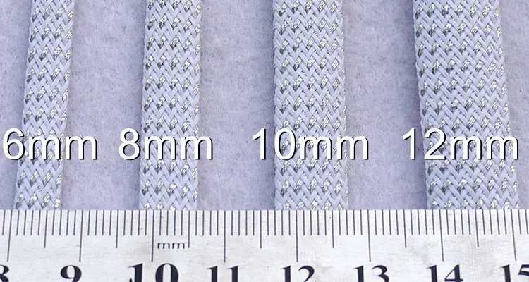 Белая Серебряная ПЭТ плетеная проволочная втулка 4 6 8 10 12 16 мм плотная