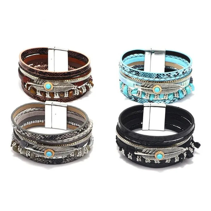 Многослойные женские браслеты DIEZI в Корейском стиле подарочные из искусственной