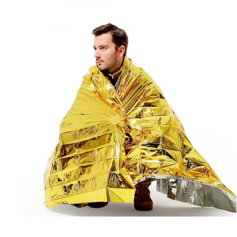 

DICHSKI Outdoor Survive Thermal Mylar Lifesave Hypothermia Rescue Emergent Keep Foil Blanket First Aid Kit Camp Warm Heat Dry
