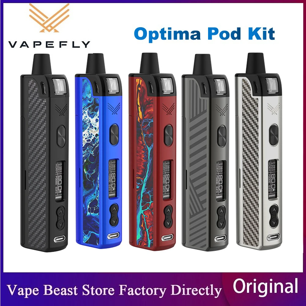 Фото Оригинальный вейп мод Vapefly Optima с питанием от одной ячейки 18650 экраном 0 91 дюйма