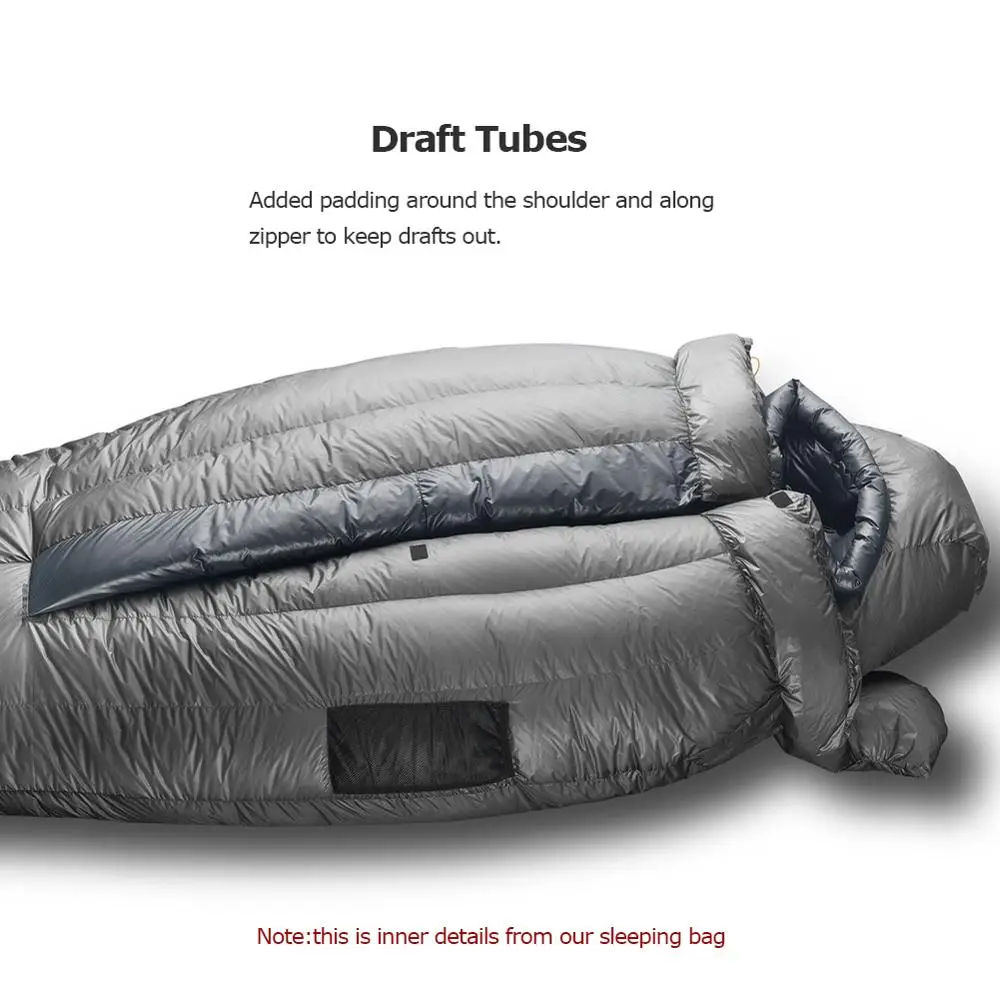 Ледяное пламя зимний 7D нейлоновый UL Сверхлегкий 90% белый гусиный пух Мумия