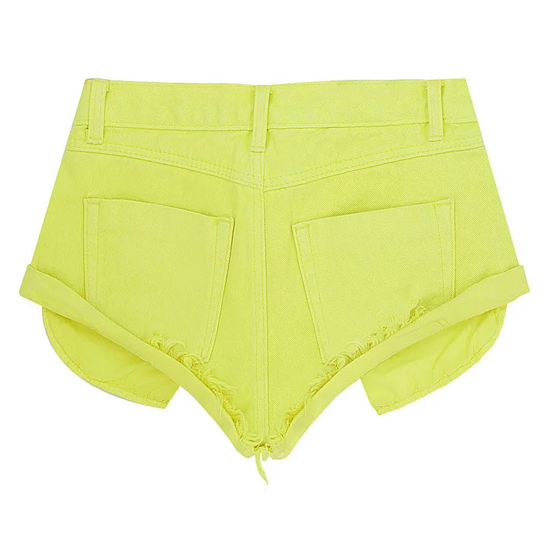 

Women's Shorts Jeans Cotton Yellow Low Waist Hawaiian Beach Style High Street Holiday Short Pants TPS6686