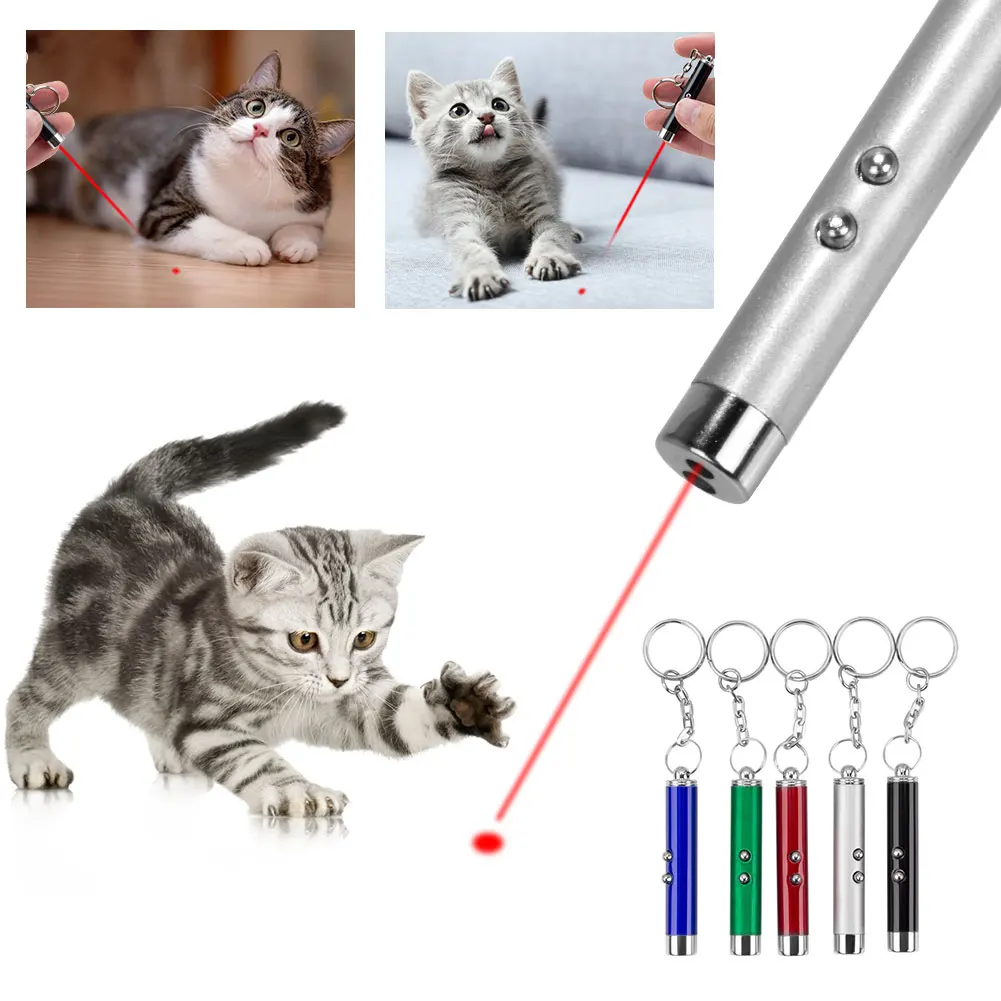 

Лазерная указка 2 в 1, лазерный брелок для ключей, Интерактивная игрушка с кошкой, товары для кошек, игрушки для кошек, светодиодный фонарик