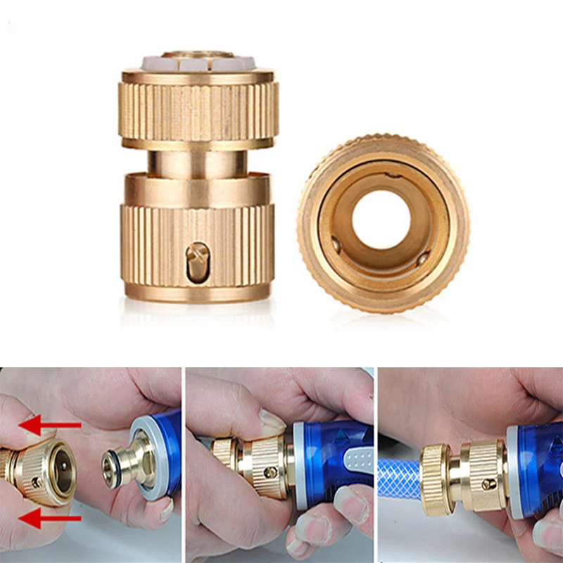 

Быстроразъемный медный соединитель для сада, соединительный шланг для полива, аксессуары для поливочной трубы, адаптер для водопроводной т...